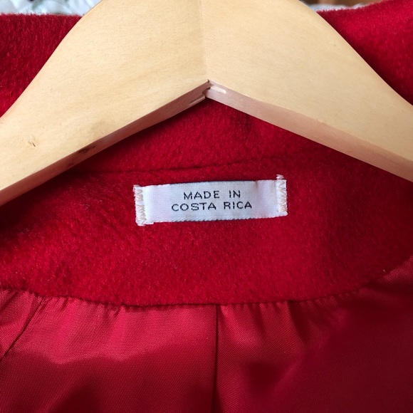 VINTAGE long red wool coat, like new! - Picture 6 of 6