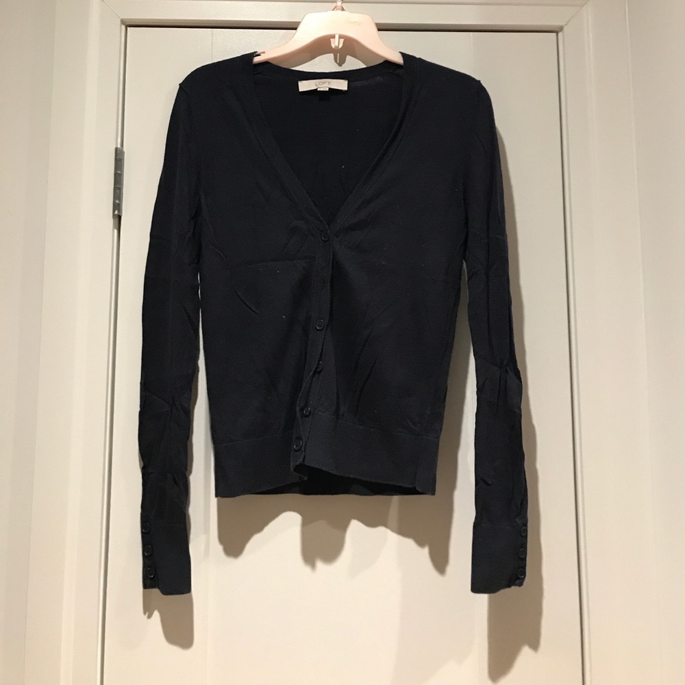 Navy V Neck Cardigan