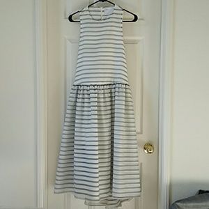 ASOS White Stripe Organza Trapeze Dress