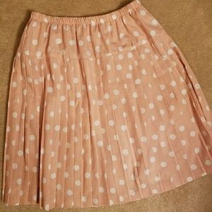 Vintage Blush pink polkadot pleated skirt