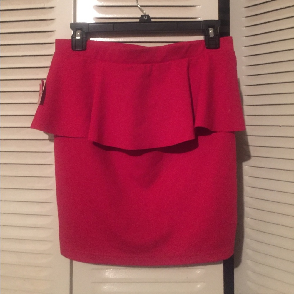 Red peplum skirt
