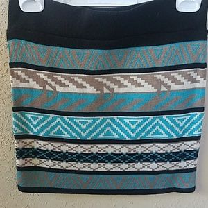 NWT Debut Fitted Mini skirt with Aztec Print