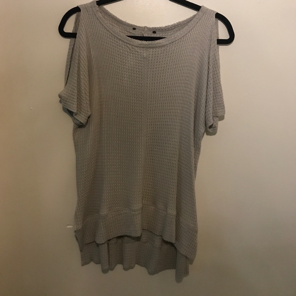 Beige Open Shoulder Shirt