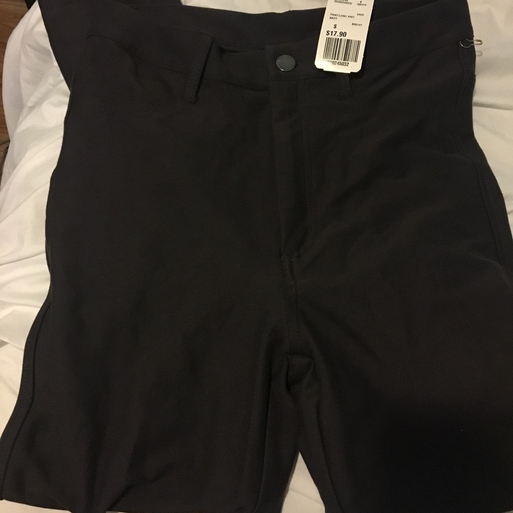 Navy skinny knit pants