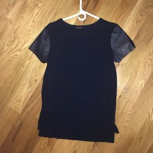 MK Shirt w/ Leather Sleeve