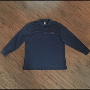 Men's Greg Norman Long Sleeve Polo Navy Blue XL
