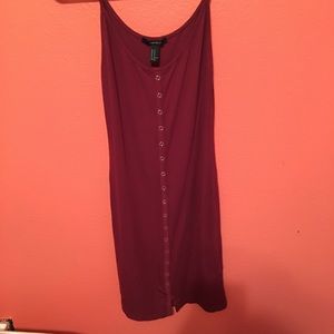 f21 maroon button down body-con dress
