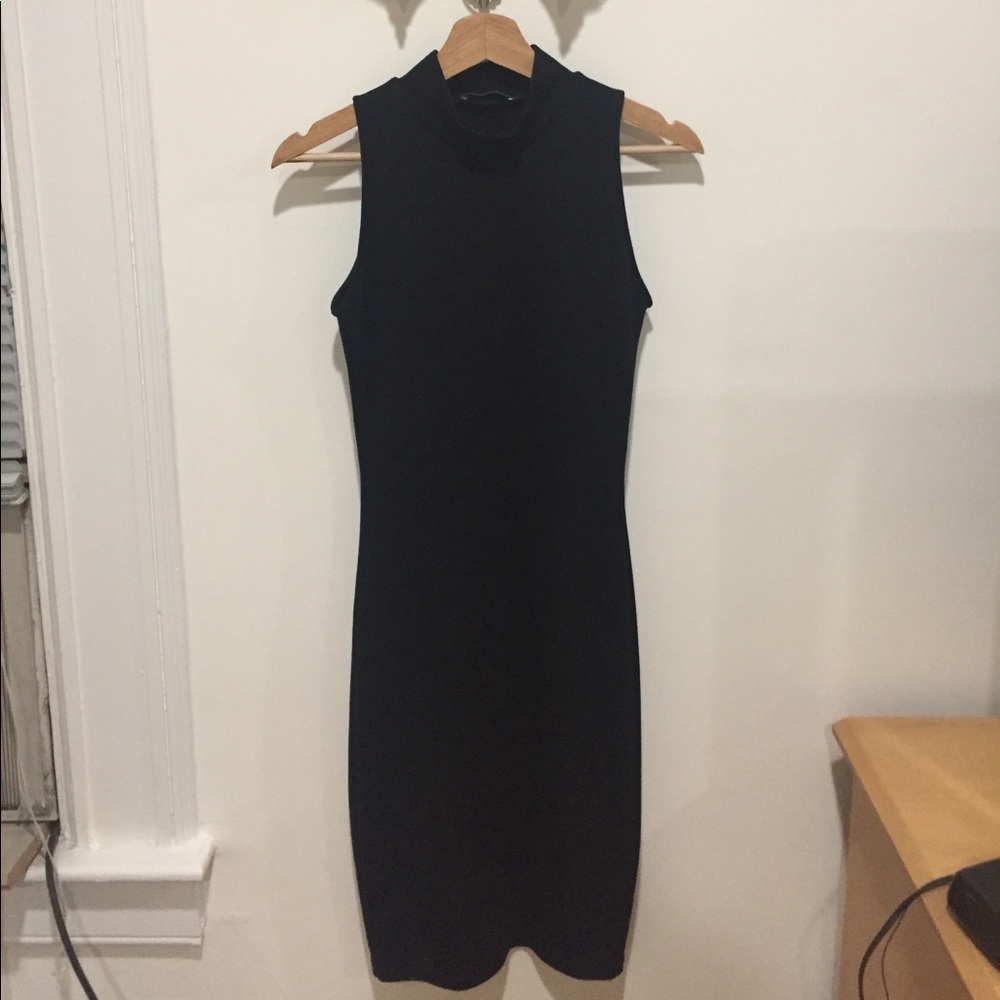 Zara Black Bodycon Midi Dress