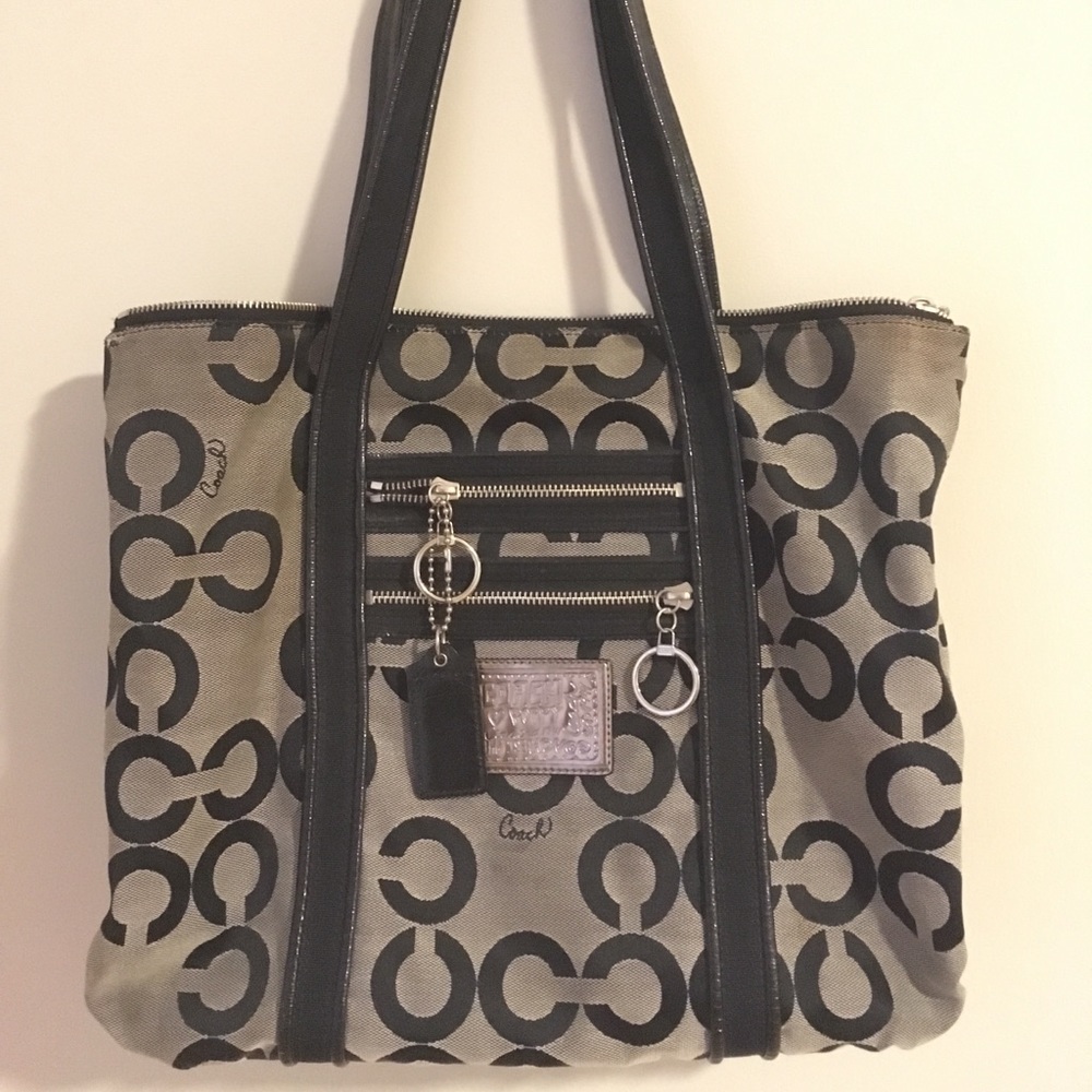Coach Poppy OP art glam shoulder bag large