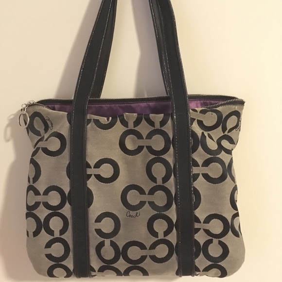 Coach Poppy OP art glam shoulder bag large - Picture 3 of 5