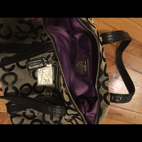 Coach Poppy OP art glam shoulder bag large - Picture 4 of 5