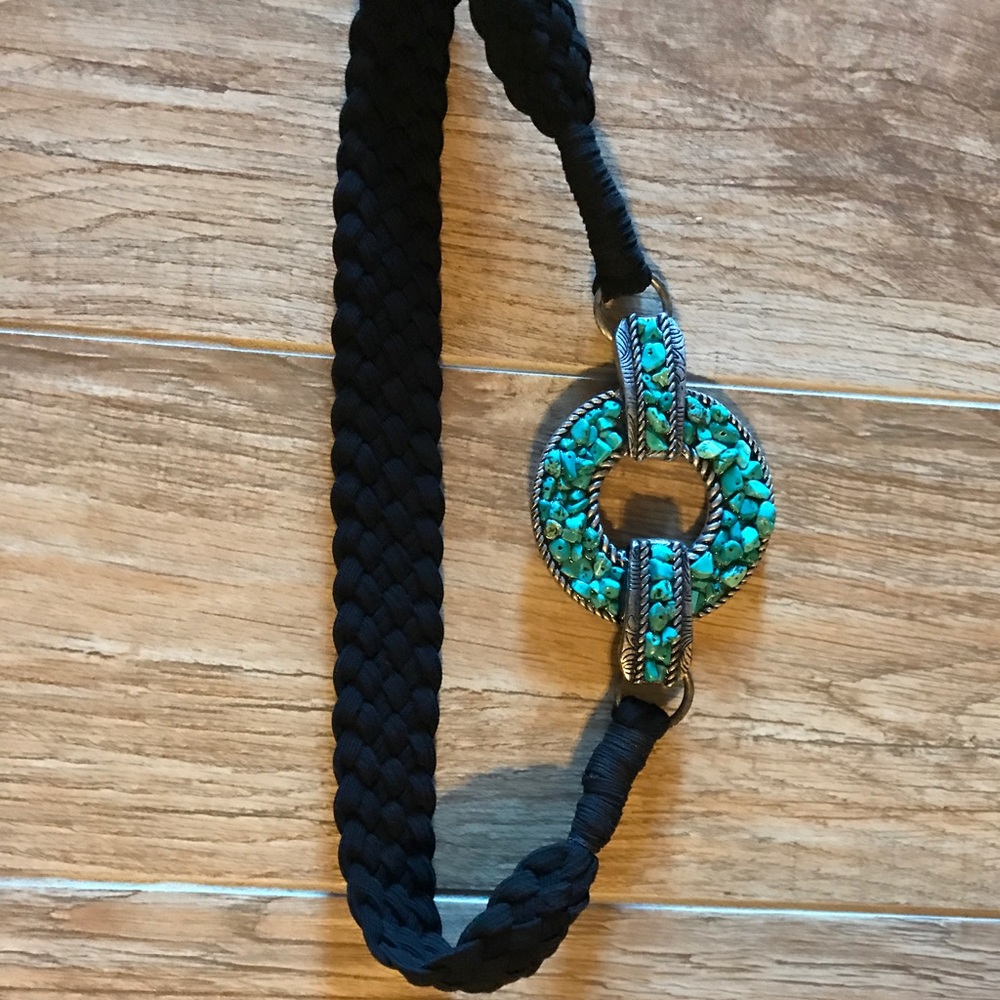 Chicos black and turquoise belt
