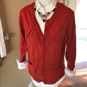Susina burnt orange cardigan sweater