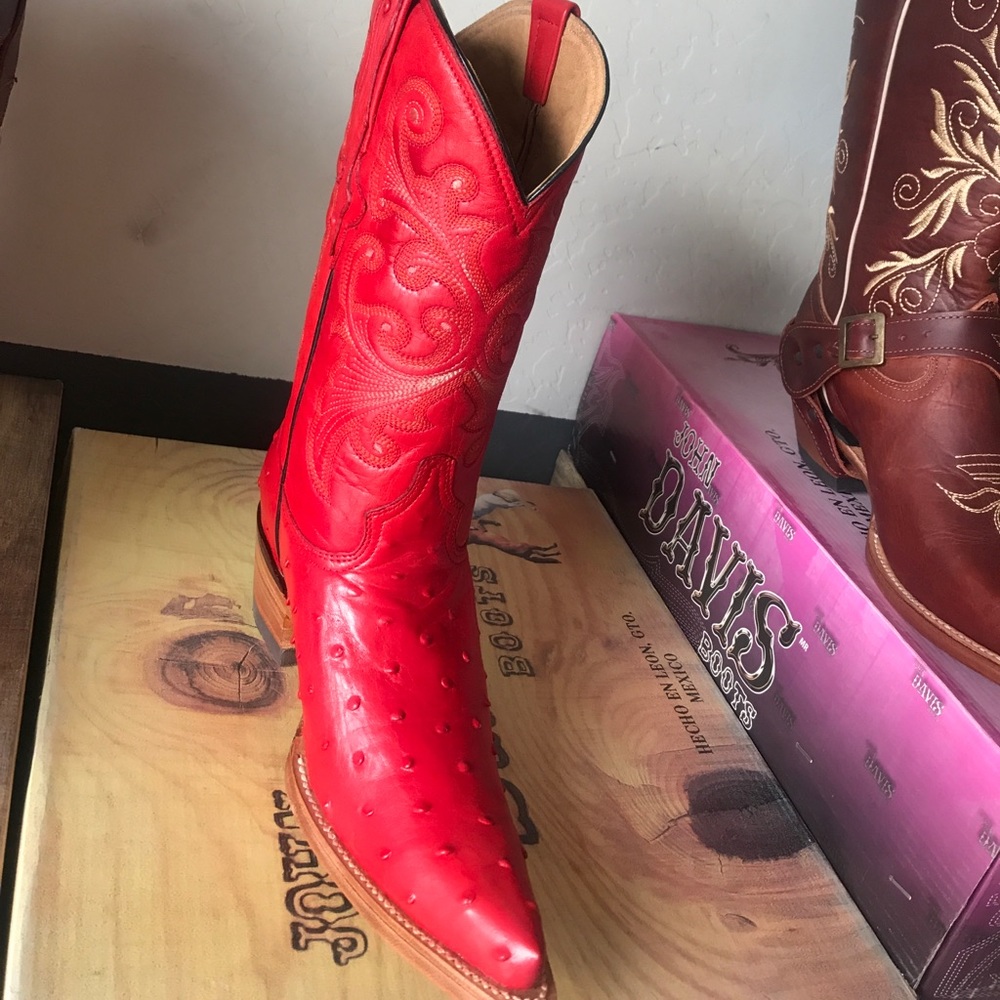 Womens denver boot ostrich style leather