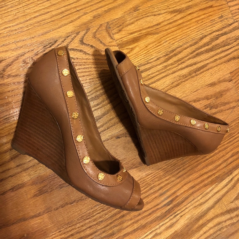 Tory Burch Open Toe Wedges