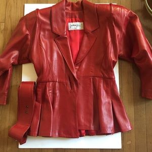Red leather jacket