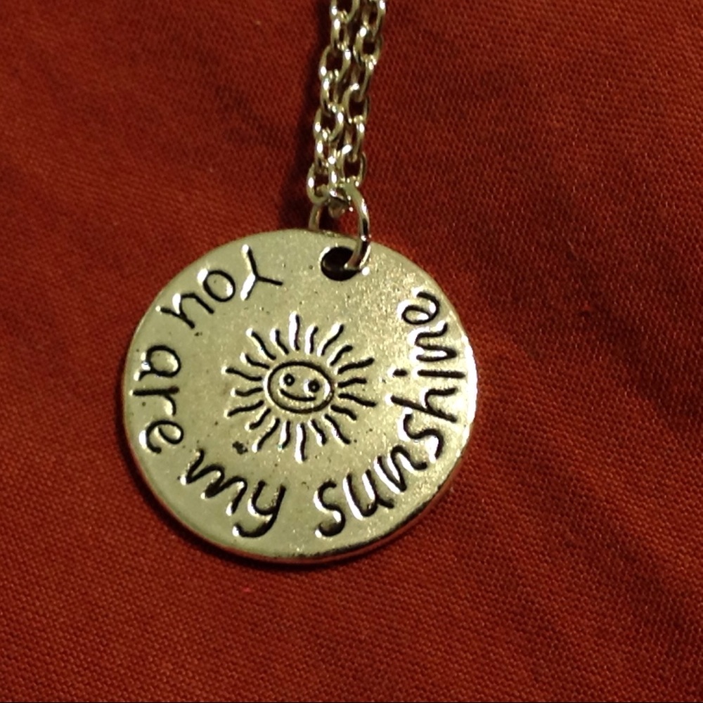 You are my sunshine silver coin necklace