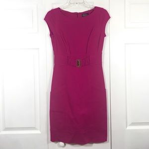 Pink Caché Dress w/ Gold Belt Buckle