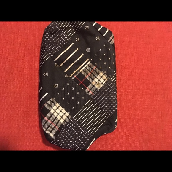 JCrew clutch made from ties. Mostly navy blue. - Picture 3 of 3