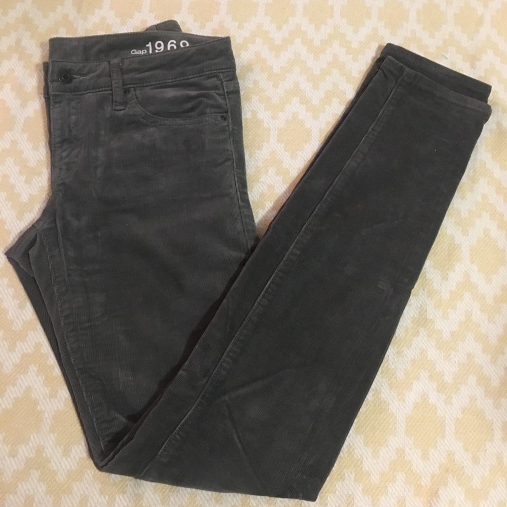 Dark grey Gap skinny corduroys