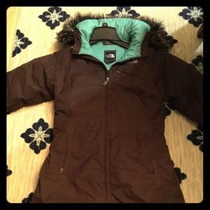 North face knee length coat
