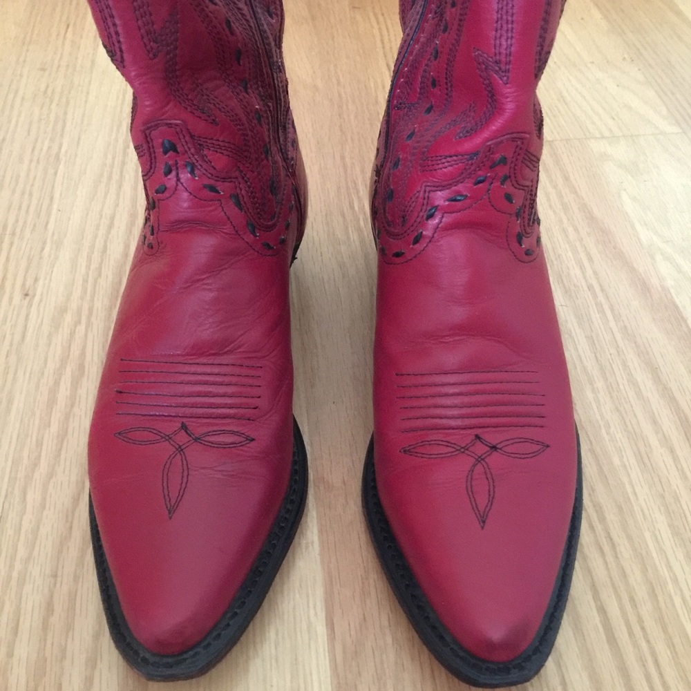 Abilene Red Cowgirl Boots 9002-M Whipstitched