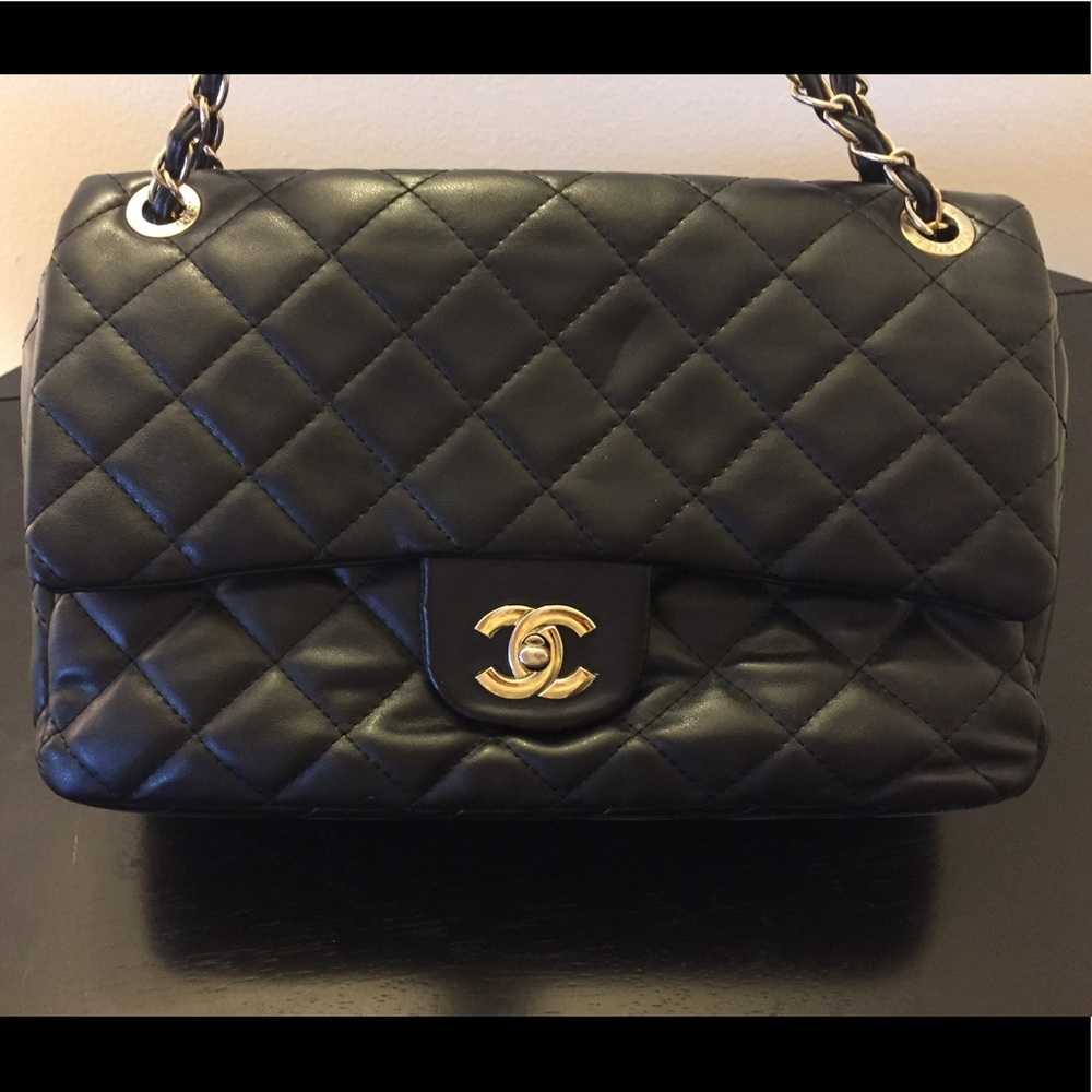 Black quilted purse