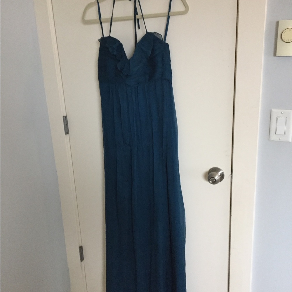 Amsale halter silk gown