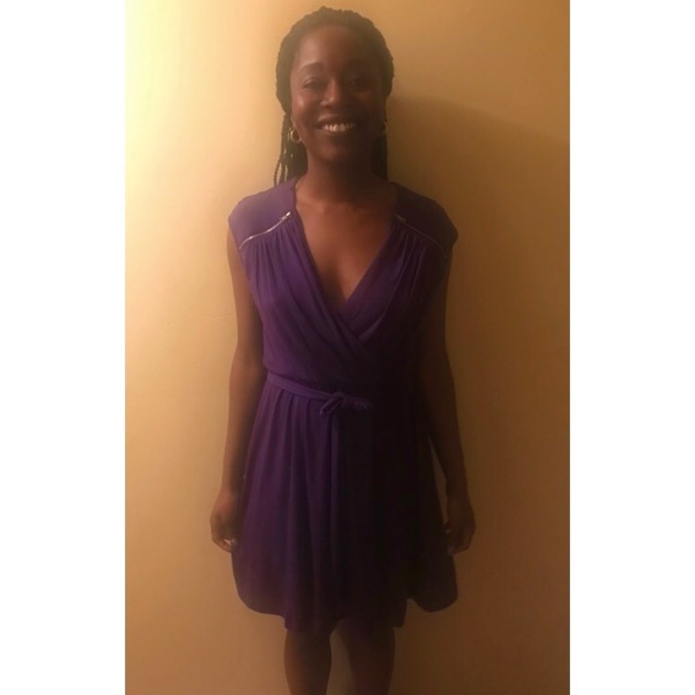 Purple Calvin Klein Dress (metallic detail)