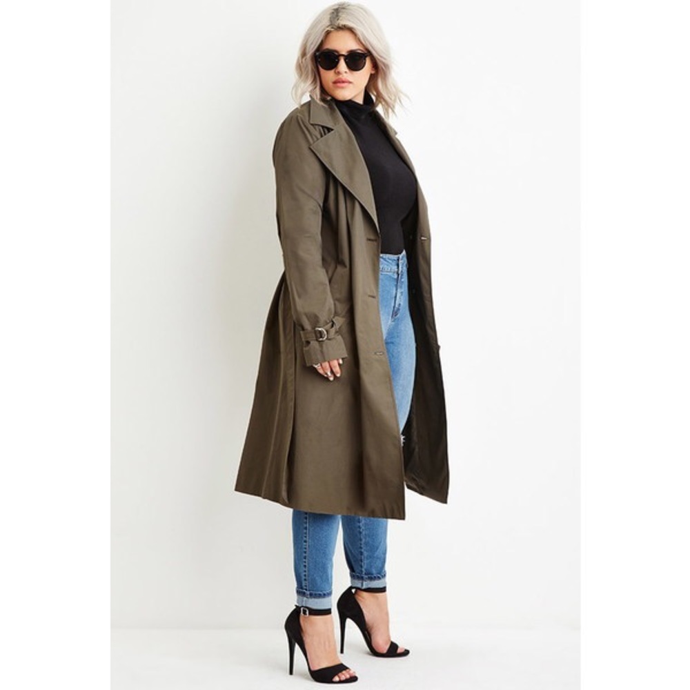 Forever 21 Plus Size Double-Breasted Trench Coat