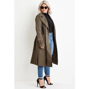 Forever 21 Plus Size Double-Breasted Trench Coat