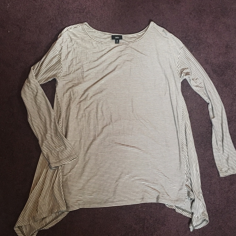MOSSIMO stripe drapey shirt top M L