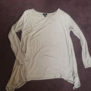 MOSSIMO stripe drapey shirt top M L