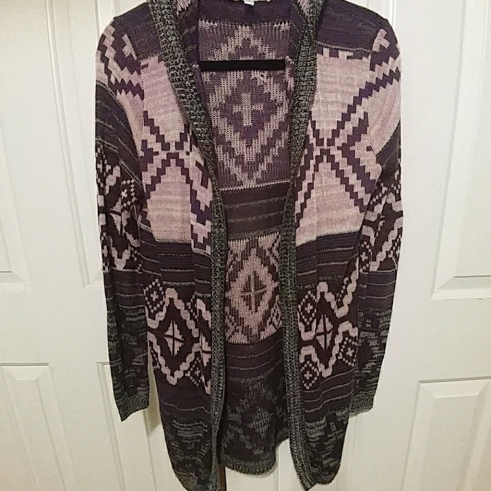 Open cardigan sweater