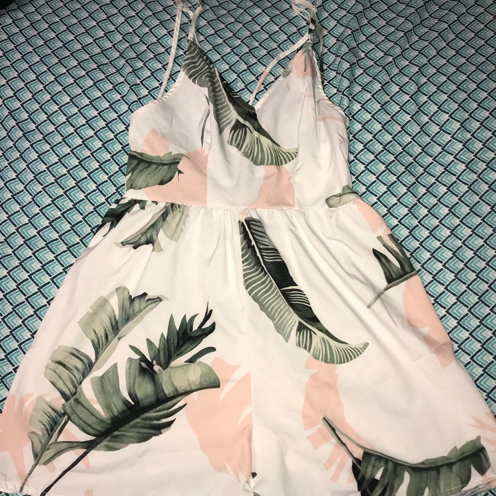 White floral mini dress