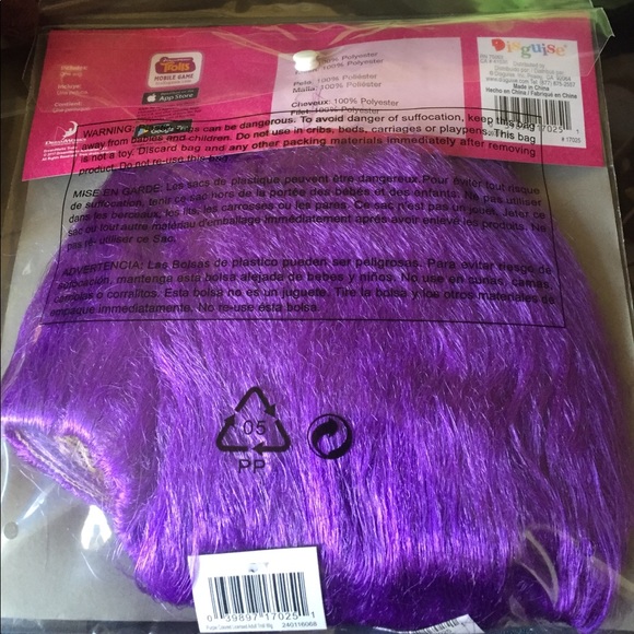 NEW TROLLS PURPLE ADULT WIG - Picture 2 of 2