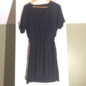 Knit and silk dress