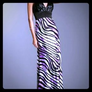 Zebra Print  Black and White Gown