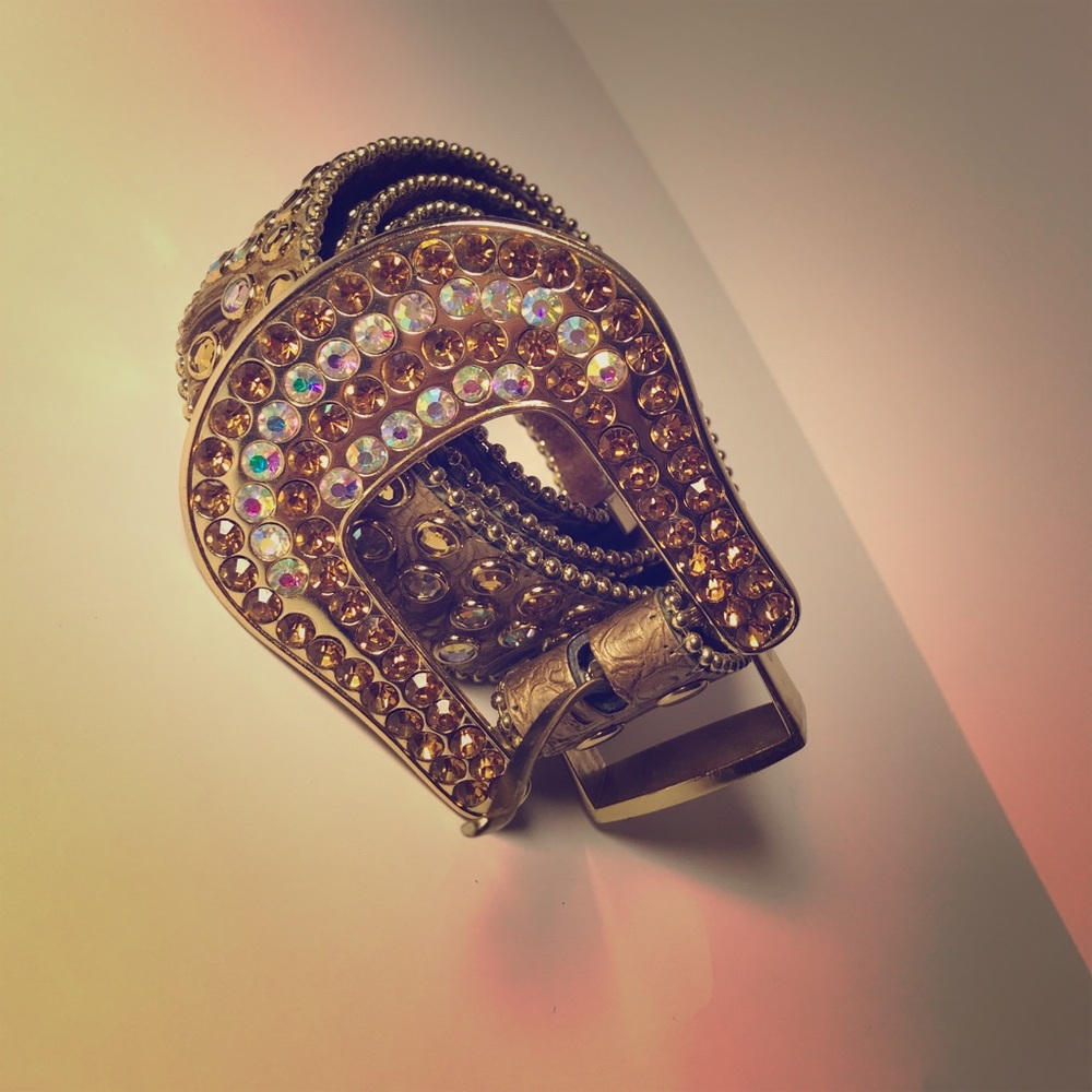 SOLD Jeweled Leather belt