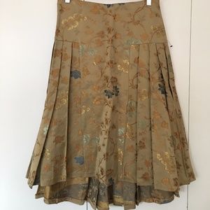 NEW! Metallic Brocade asymmetrical Midi SKIRT