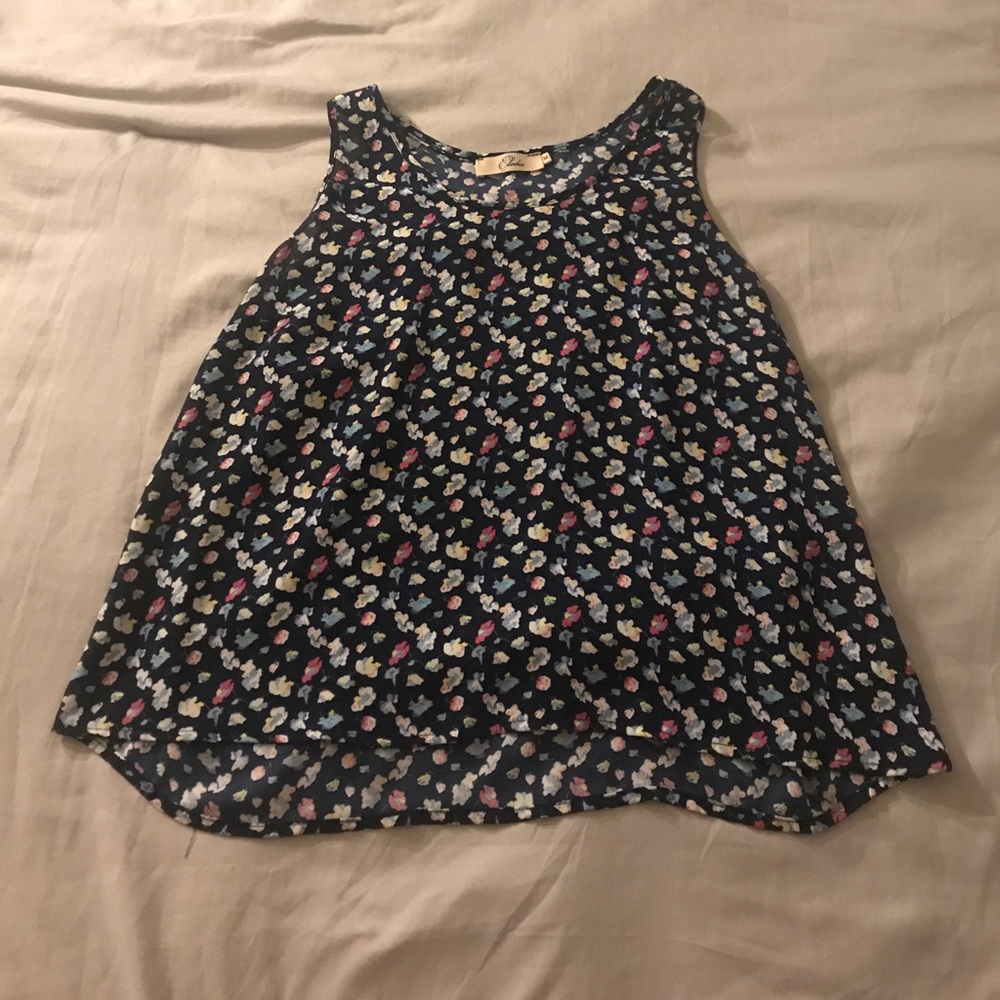 Floral Top with Back Detail