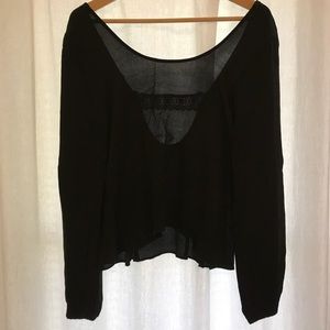 Lovers + Friends Black Long Sleeve Backless Top