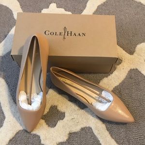 NEW Cole Haan Pointed Flats, Tan Leather