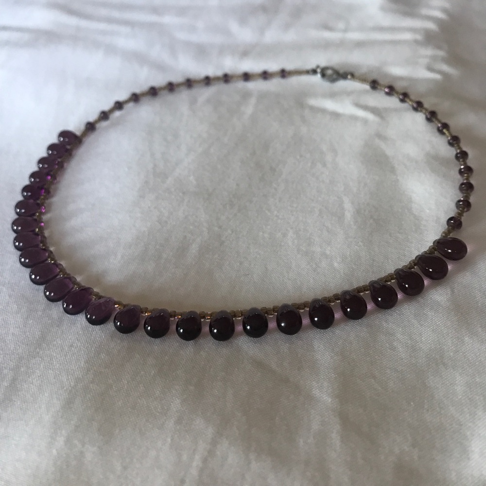 Hand-beaded year drop choker