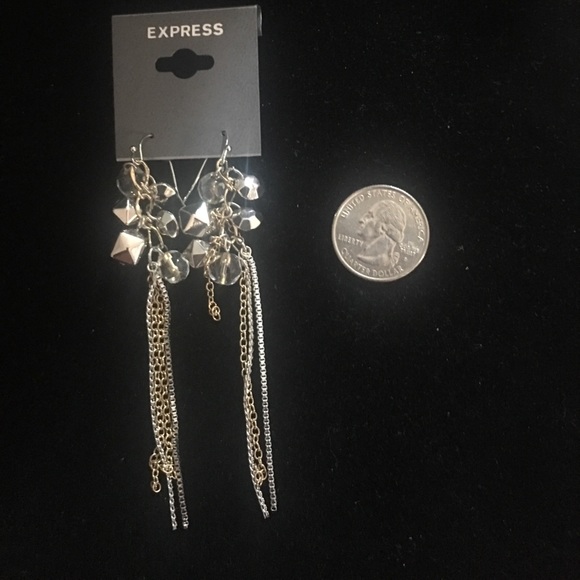 Express Silver and gold cluster dangle earrings - Picture 4 of 5