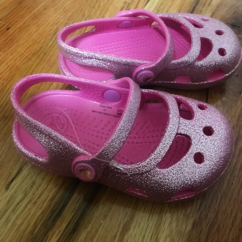 Sparkling pink CROCS | Kids size 5