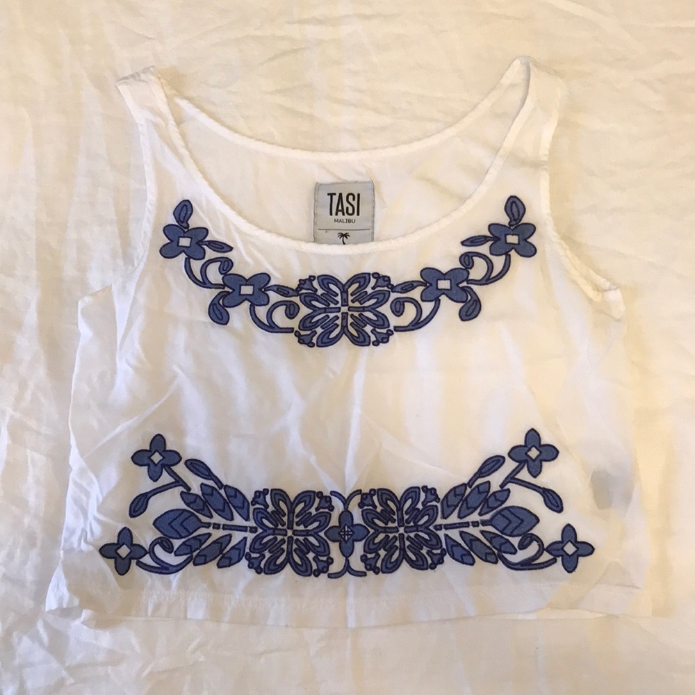 Tasi Malibu Crop Top with Embroidery