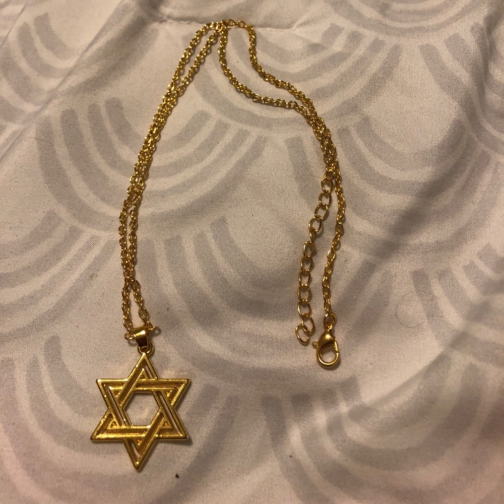 Gold Star of David Necklace