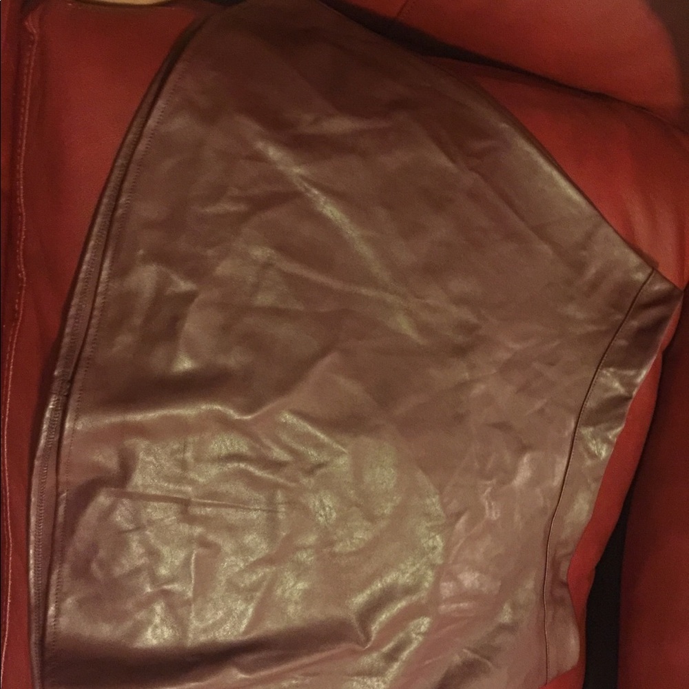 Leather burgundy skirt