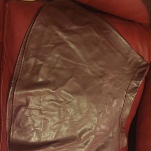 Leather burgundy skirt